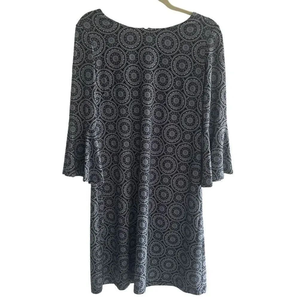 Tommy Hilfiger Navy Blue Sheath Shift Dress Women’s 10 Medium 3/4 Bell Sleeves